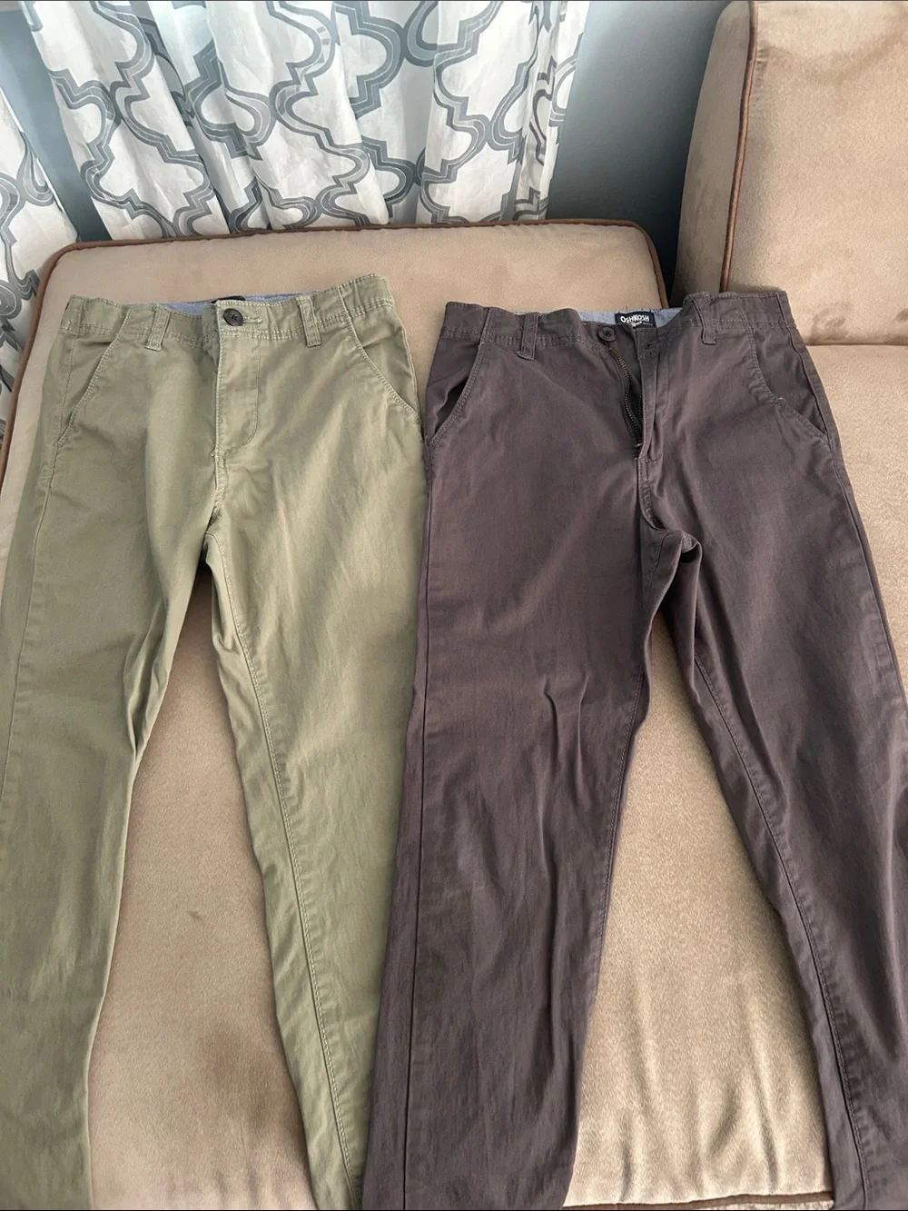 OshKosh B'gosh Boys' Chino Pants in Olive Green and Charcoal